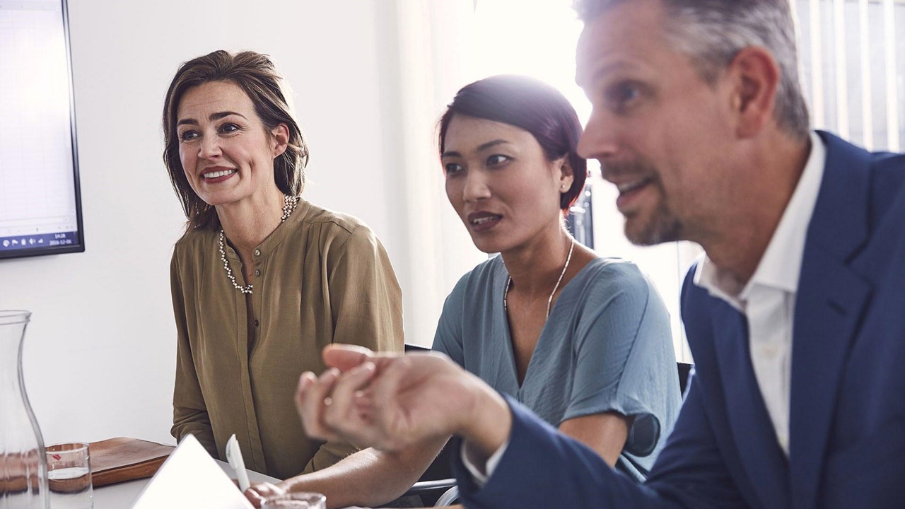 Employees in meeting